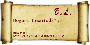 Bogert Leonidász névjegykártya